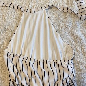 Black and white Striped Romper